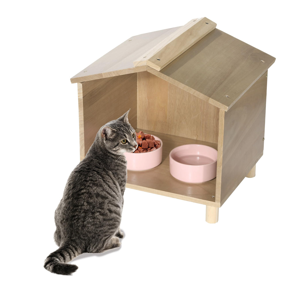 BALAPET Outdoor Cat Feeder Waterproof Cat House for Outdoor Feeding Station Frim Outdoor Cat Shelter for Food and Water Perfect for Outdoor Feral Cats Birds Rabbits Cats and Dogs