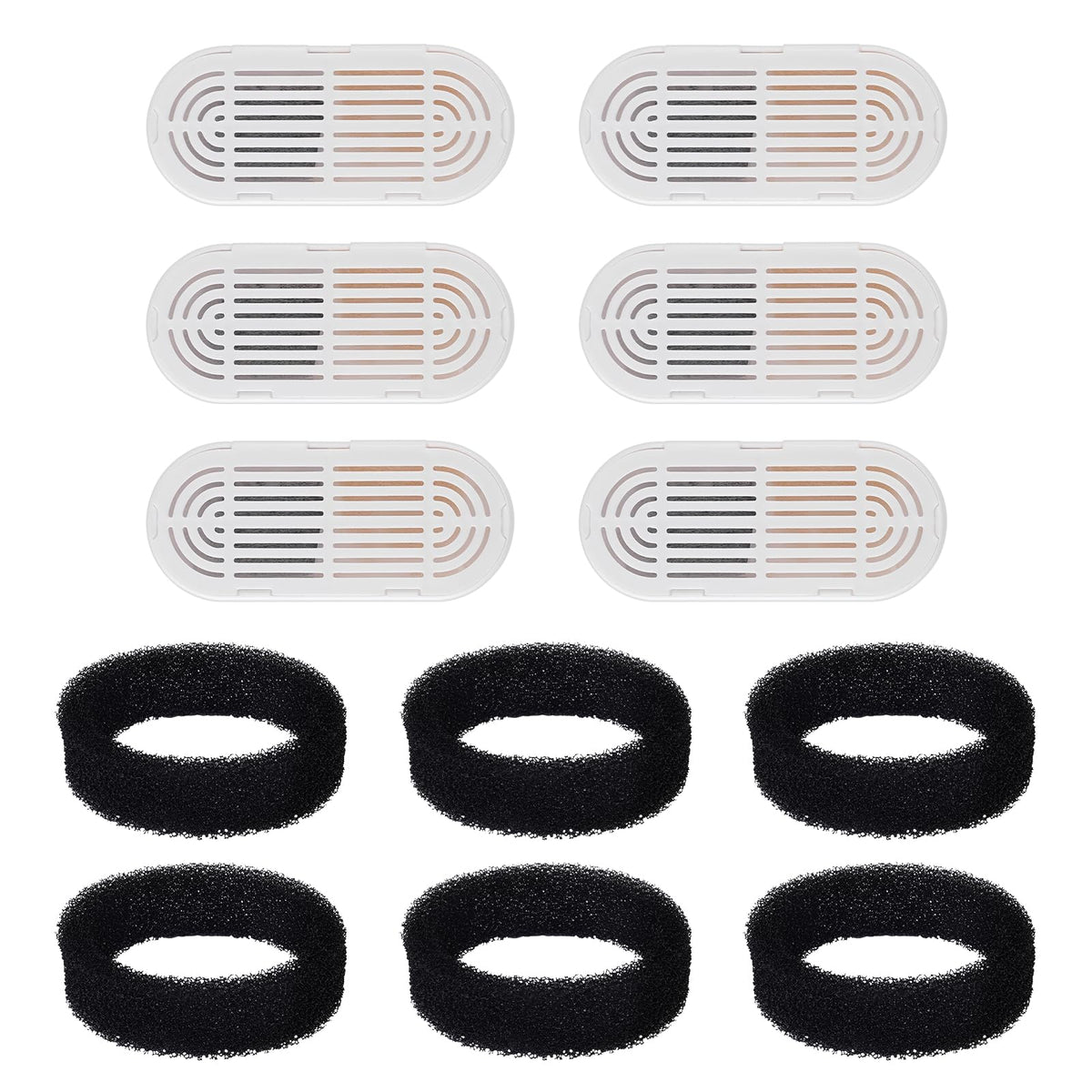 PWEZON Cat Water Fountain Filters 6 Pack Cat Water Fountain Filters 108oz/3.2L Pet Water Fountain for Cats/Dogs Inside