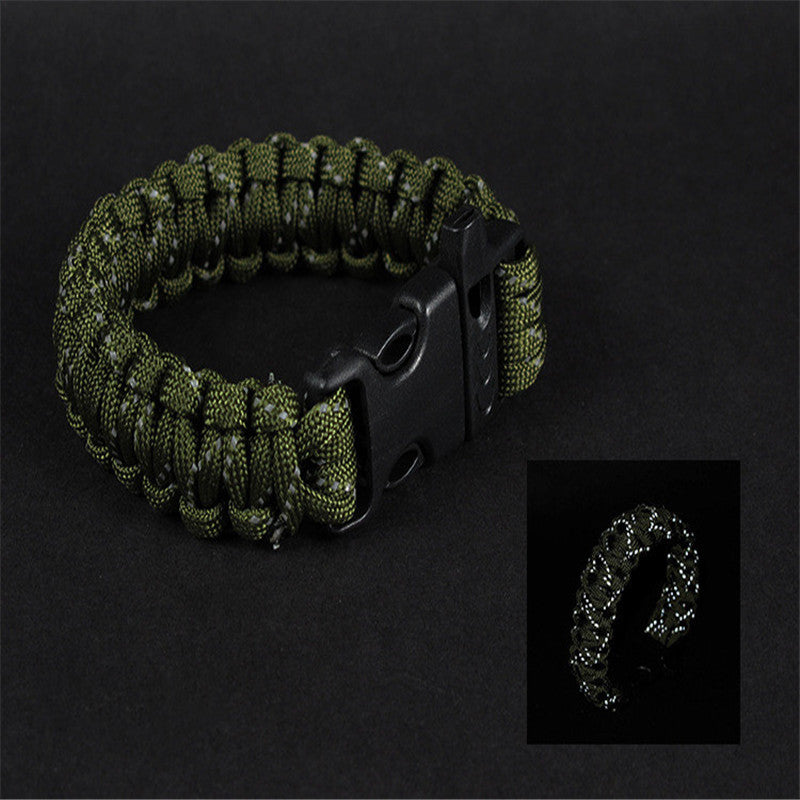 Survival Paracord Bracelet with Whistle and Reflective Rope