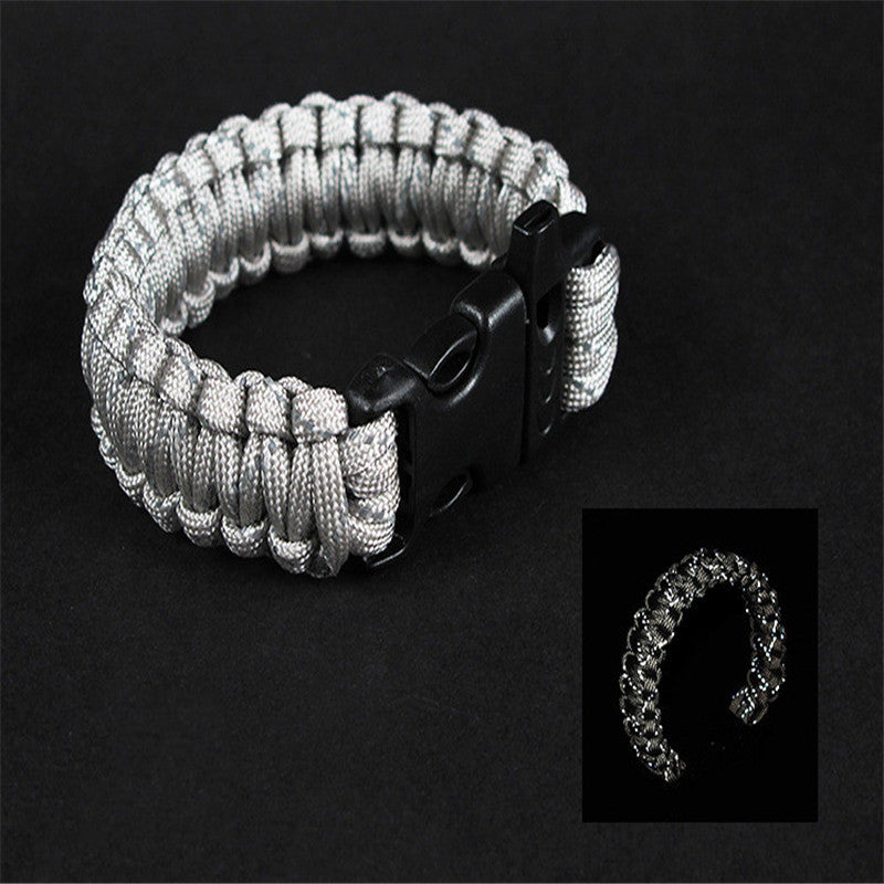 Survival Paracord Bracelet with Whistle and Reflective Rope