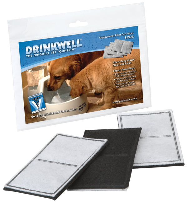 PetSafe Drinkwell Carbon Replacement Filter Dog and Cat Water Fountain Filters 3 Pack