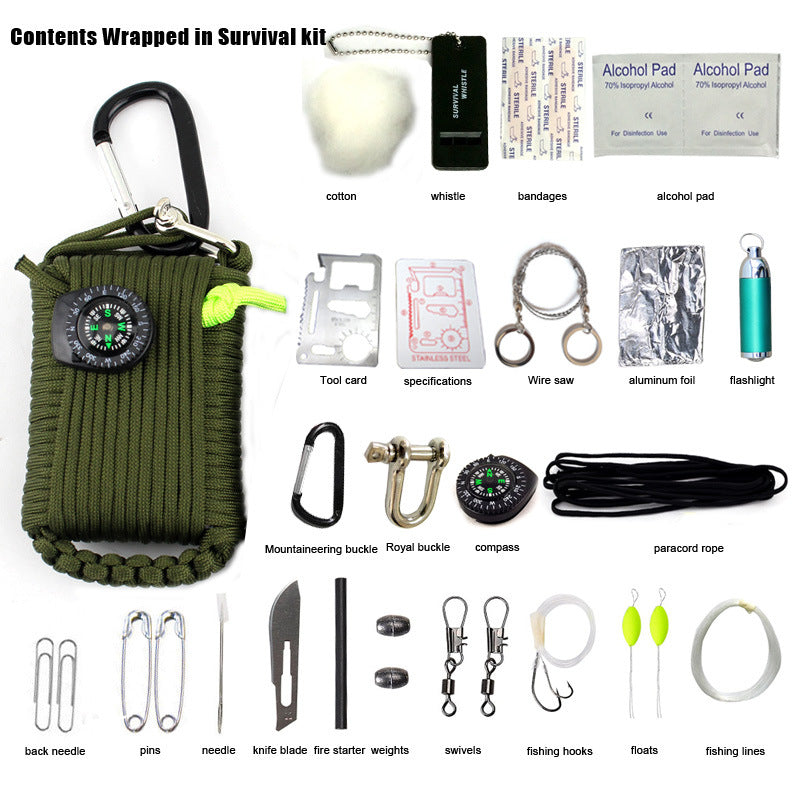Outdoor Emergency First Aid Kit and Survival Pack