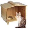 Outdoor Cat Feeding Station Waterproof Wooden Cat House Outdoor Cat Feeder Feeding Animals Outdoor Cat Shelter for Food and Water Outdoor Kitty Dining Room for Cats Dogs Squirrels