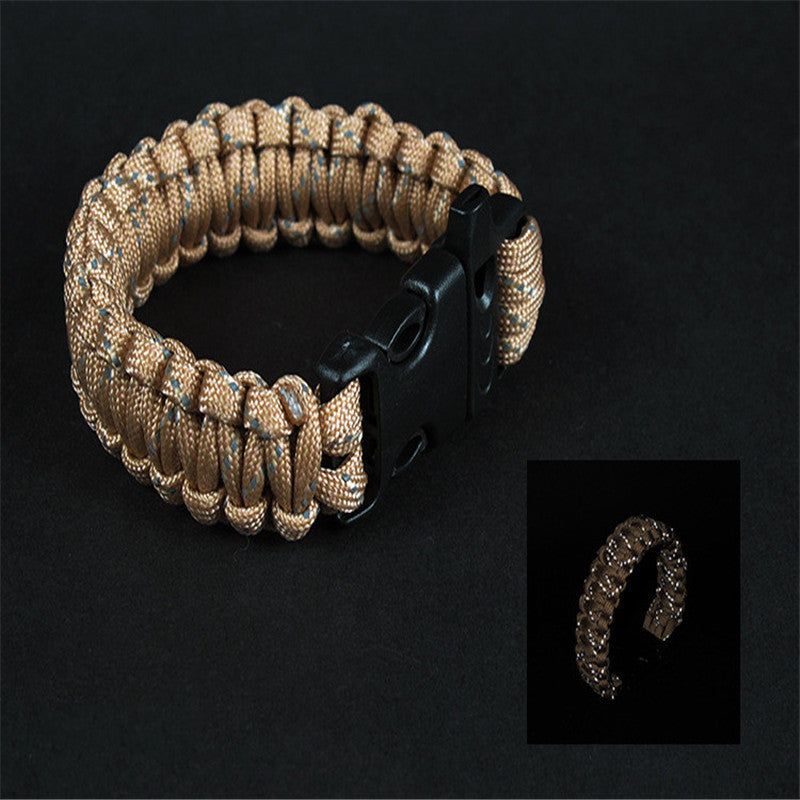 Survival Paracord Bracelet with Whistle and Reflective Rope