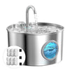 Cat Water Fountain Stainless Steel: Cat Fountain for Drinking - Pet Water Fountain for Cats Inside - 74oz/2.2L Quiet Cat Water Bowl Dispenser - Cat Drinking Fountains - Contains 6 Filters + 3 Sponges