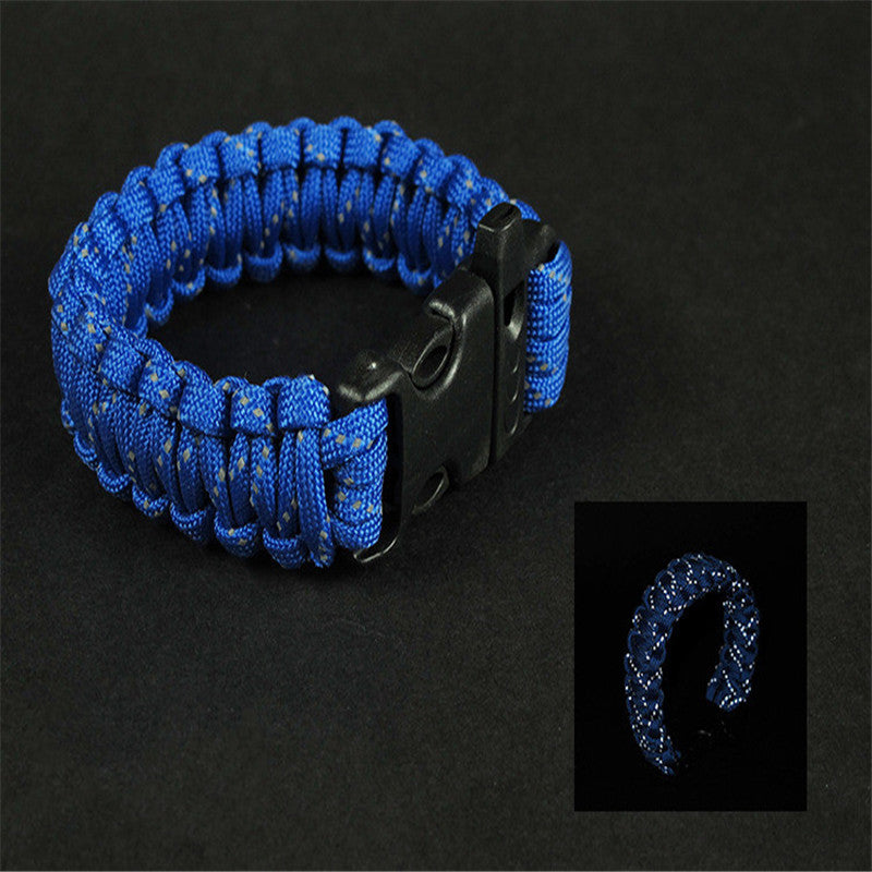 Survival Paracord Bracelet with Whistle and Reflective Rope