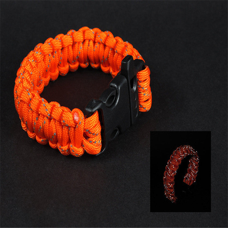 Survival Paracord Bracelet with Whistle and Reflective Rope