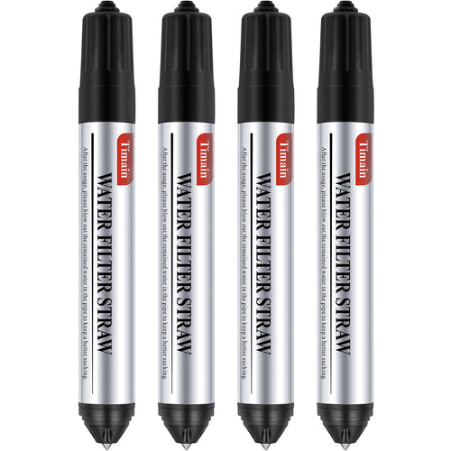 4 Pack Timain Mini Water Filter StrawsWater Purifier Survival for Emergency PreparednessBreak GlassTravelCamping HikingFishingHunting (4)